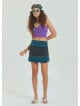 Snap Closure Patchwork Wrapped Floral Skirt 4670
